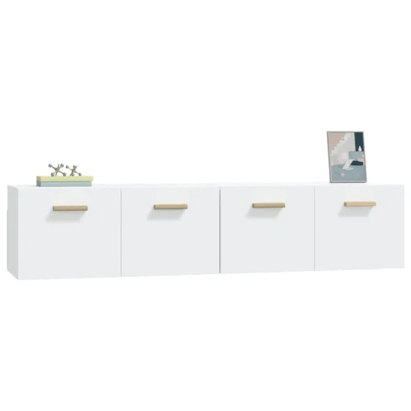 Sieninės spintelės, 2vnt., baltos, 80x35x36,5cm, mediena