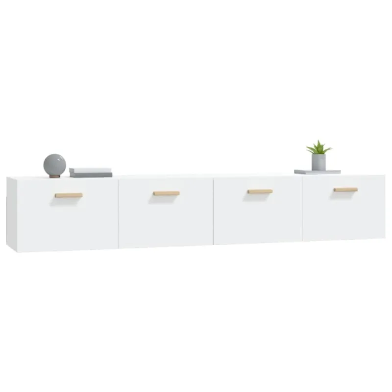 Sieninės spintelės, 2vnt., baltos, 100x36,5x35cm, mediena