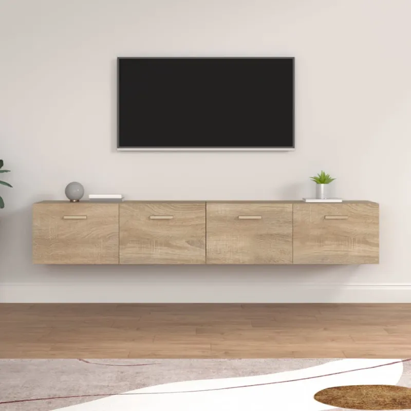 Sieninės spintelės, 2vnt., ąžuolo, 100x36,5x35cm, mediena