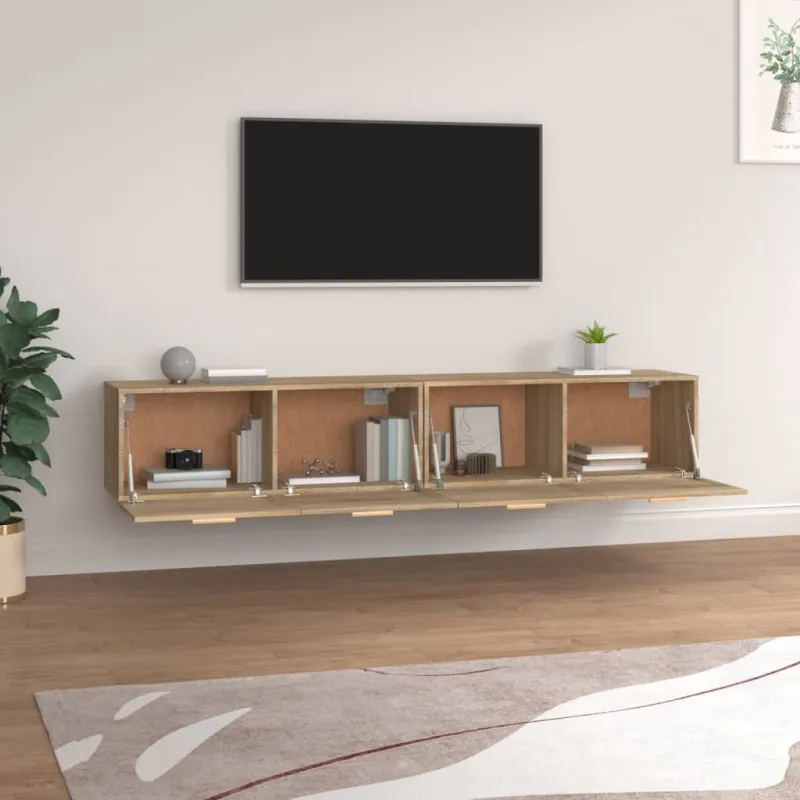 Sieninės spintelės, 2vnt., ąžuolo, 100x36,5x35cm, mediena