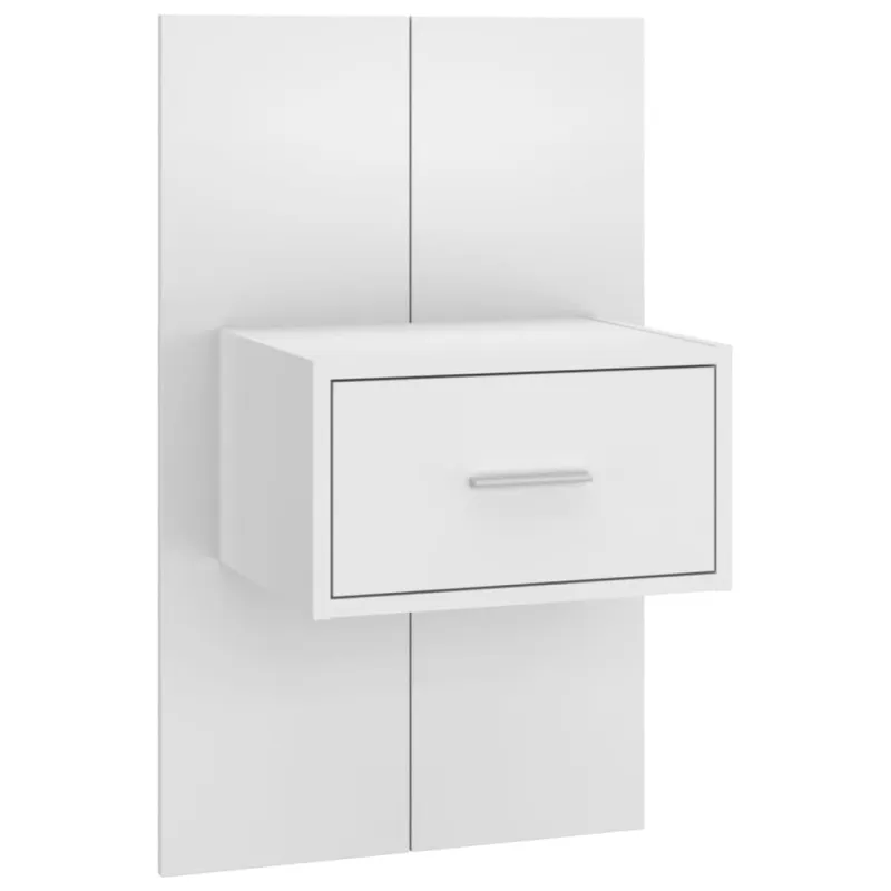 Lovos galvūgalis su spintelėmis, baltas, apdirbta mediena