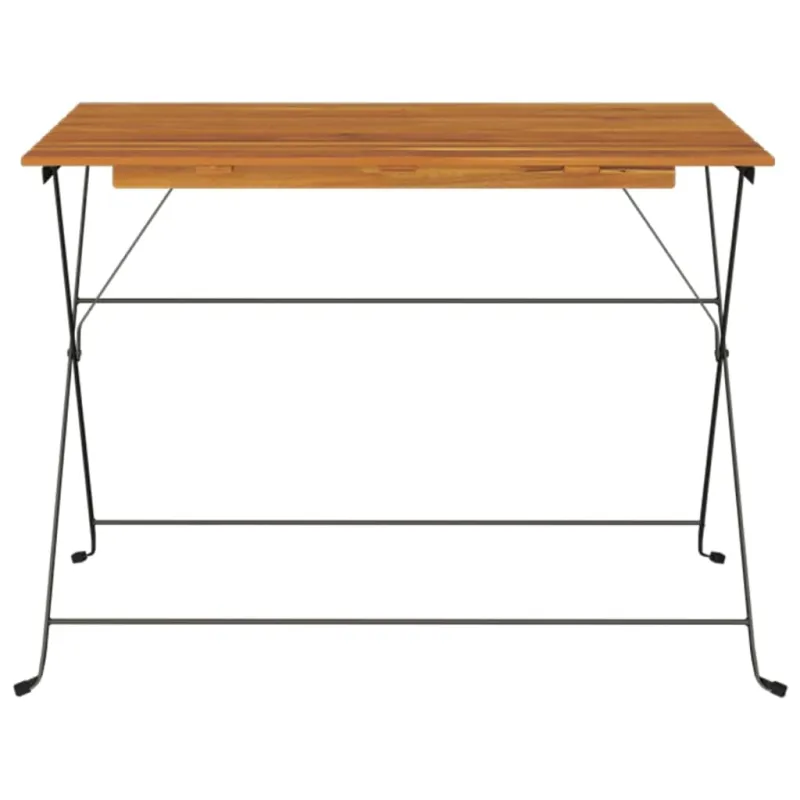 Sulankstuva bistropöytä, 100x54x71 cm, akasia ja teräs