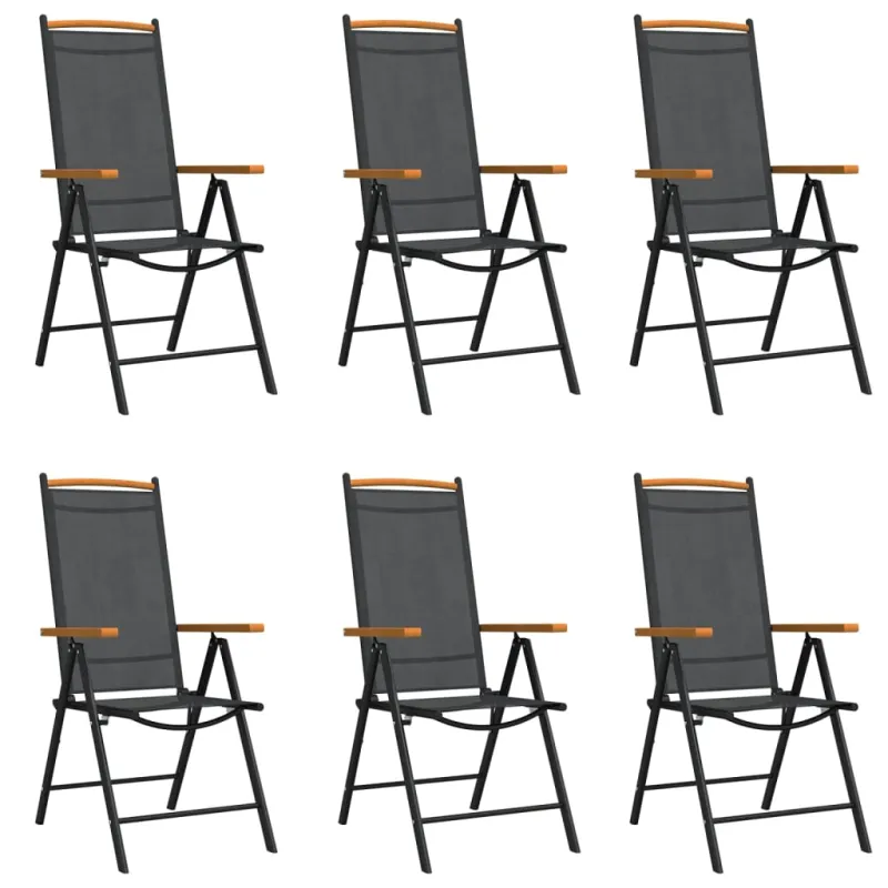 Sodo ruokailuryhmä, 7 osaa, musta, alumiini