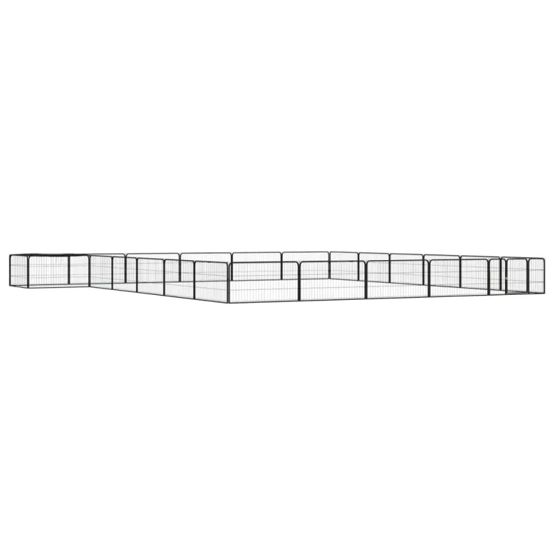 Šunų aptvaras, 24 segmentai, juodas, 100x50cm, plienas