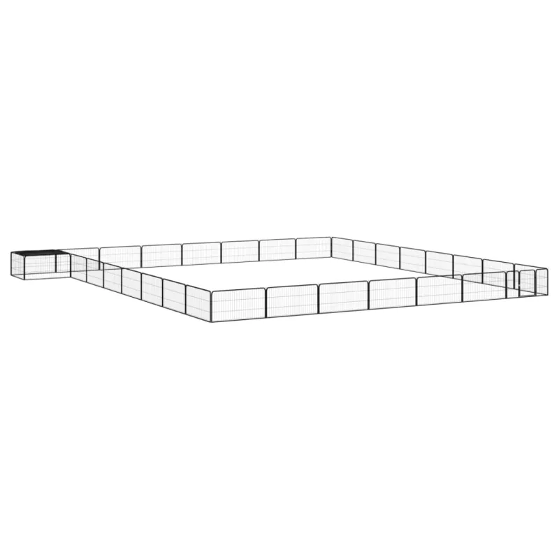 Šunų aptvaras, 32 segmentai, juodas, 100x50cm, plienas