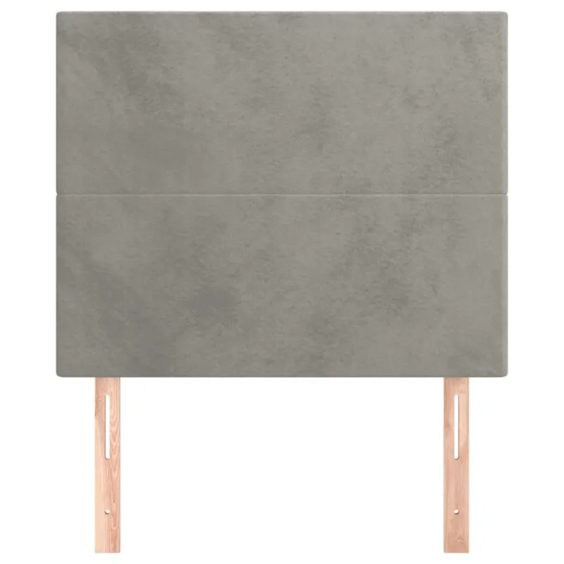 Galvūgalis, šviesiai pilkas, 80x5x118/128 cm, aksominis