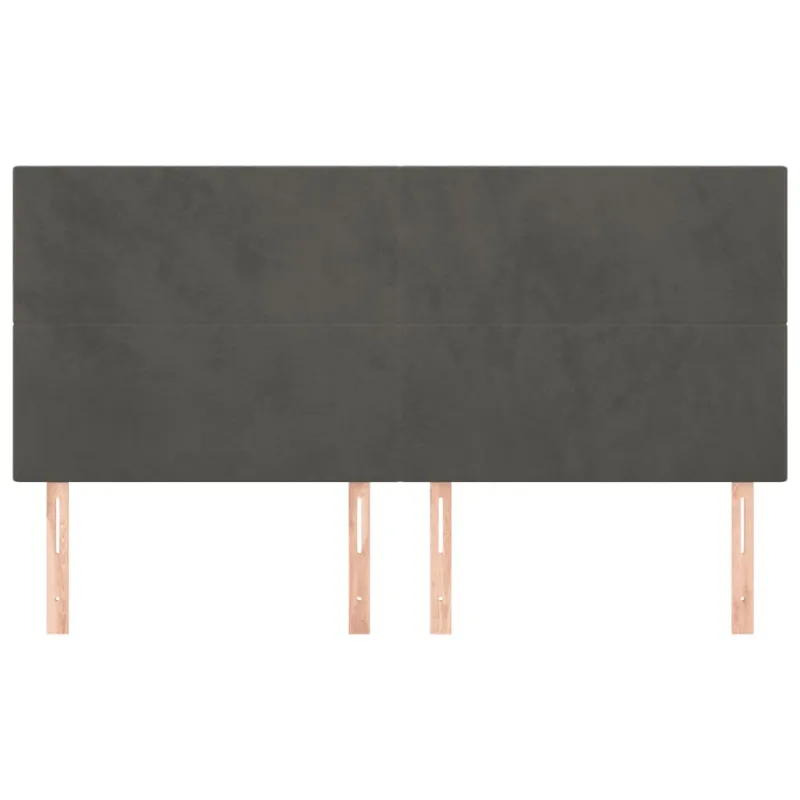 Galvūgalis, tamsiai pilkas, 160x5x118/128 cm, aksomas