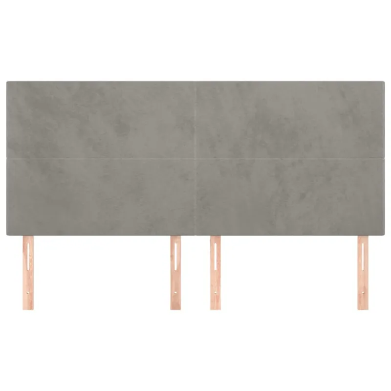 Galvūgalis, šviesiai pilkas, 180x5x118/128 cm, aksomas