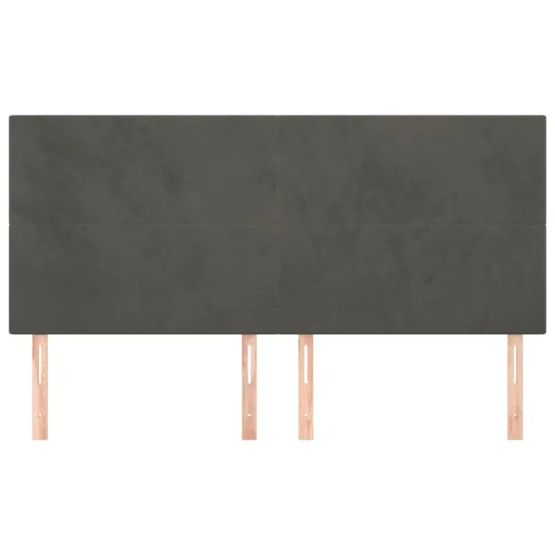 Galvūgalis, tamsiai pilkas, 180x5x118/128 cm, aksomas