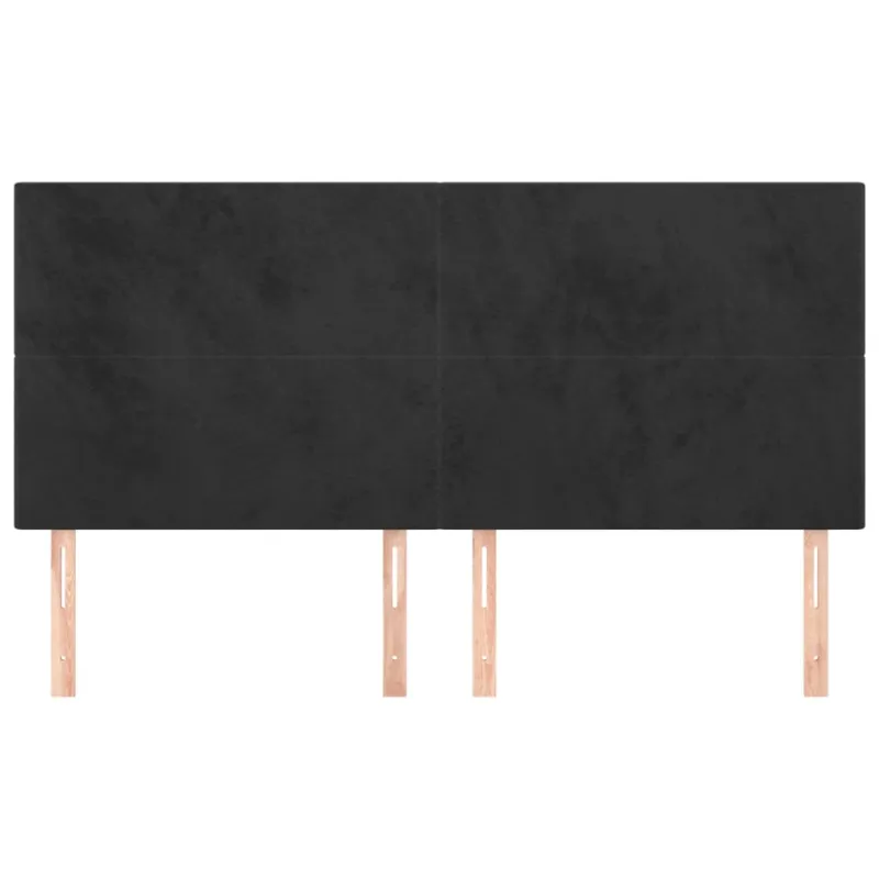 Galvūgalis, juodas, 180x5x118/128 cm, aksominis