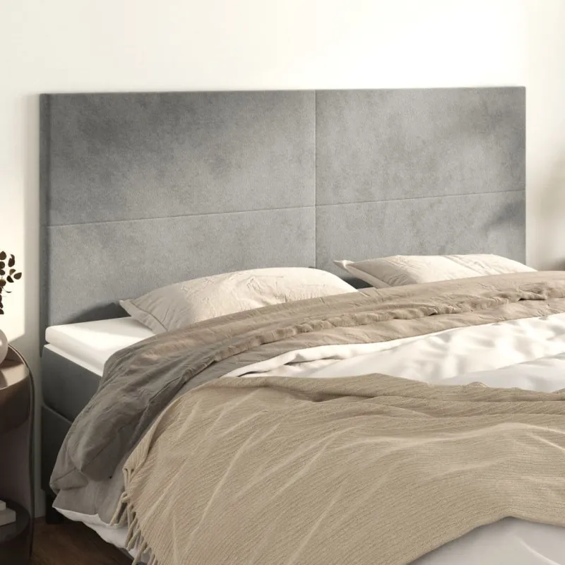 Galvūgalis, šviesiai pilkas, 200x5x118/128 cm, aksomas