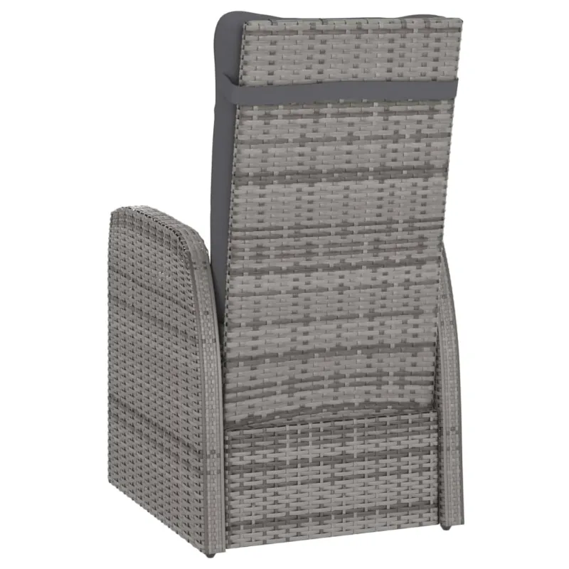Ulkokalustesarja pehmusteilla, 7 osaa, harmaa, rattan