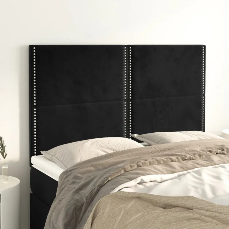 Galvūgalis, juodas, 144x5x118/128 cm, aksominis