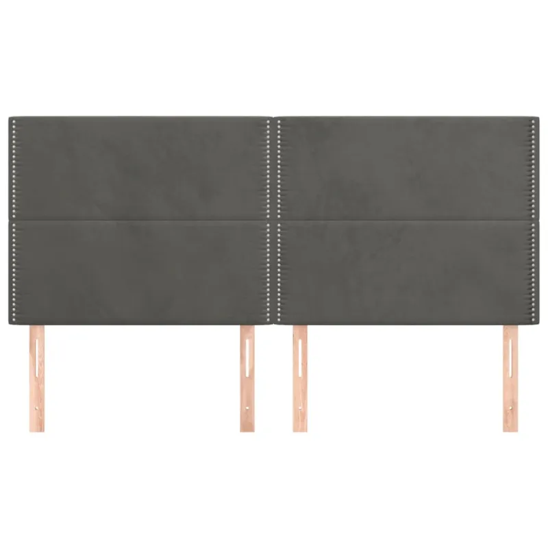 Galvūgalis, tamsiai pilkas, 160x5x118/128 cm, aksomas
