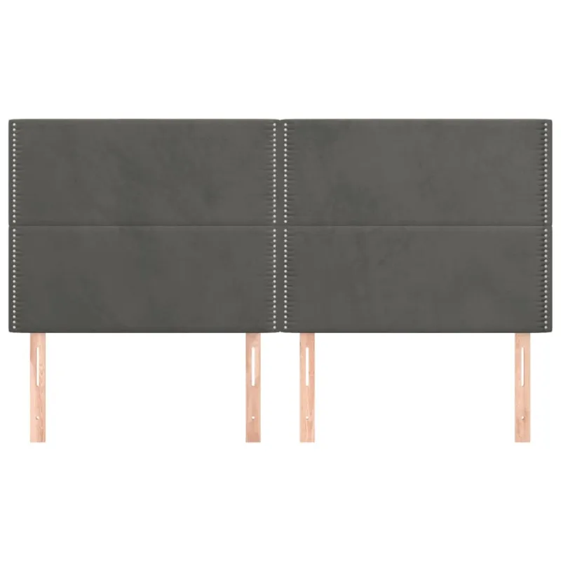 Galvūgalis, tamsiai pilkas, 200x5x118/128 cm, aksomas
