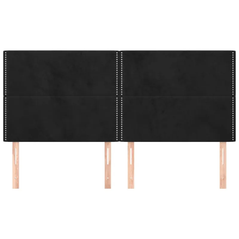 Galvūgalis, juodas, 180x5x118/128 cm, aksominis