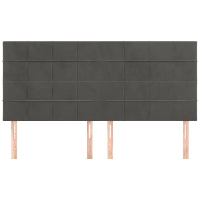 Galvūgalis, tamsiai pilkas, 160x5x118/128 cm, aksomas