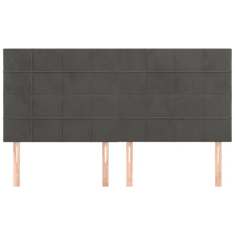 Galvūgalis, tamsiai pilkas, 180x5x118/128 cm, aksomas