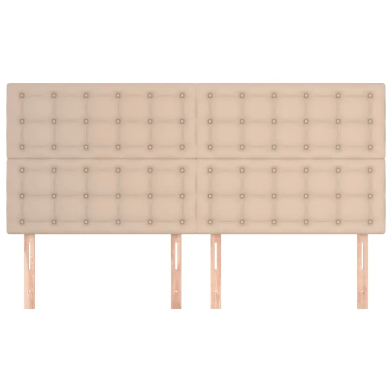 Lovos galvūgalis, kapučino spalvos, 200x5x118/128 cm, dirbtinė oda