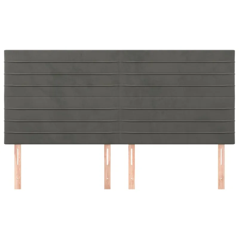 Galvūgalis, tamsiai pilkas, 160x5x118/128 cm, aksomas