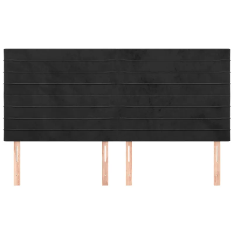 Galvūgalis, juodas, 200x5x118/128 cm, aksomas