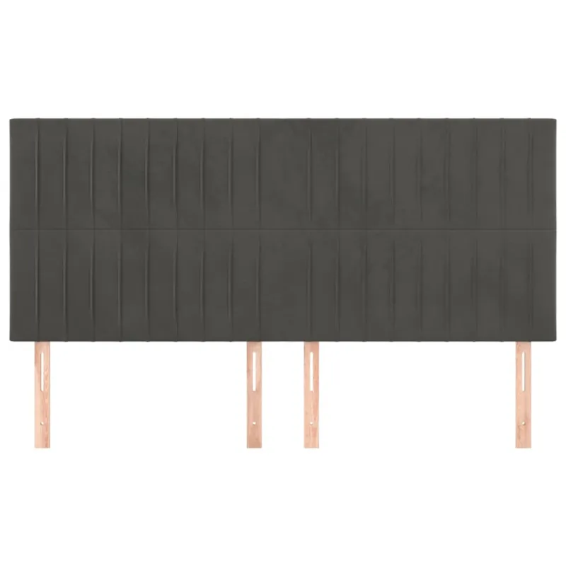 Galvūgalis, tamsiai pilkas, 180x5x118/128 cm, aksomas