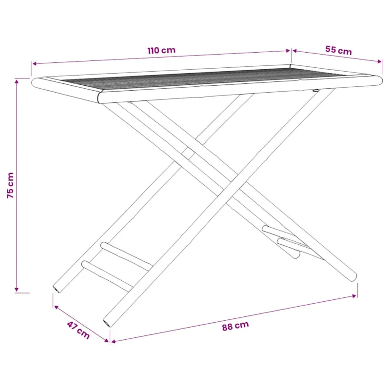 Bistro-Setti har grå puter, 5 deler, bambus