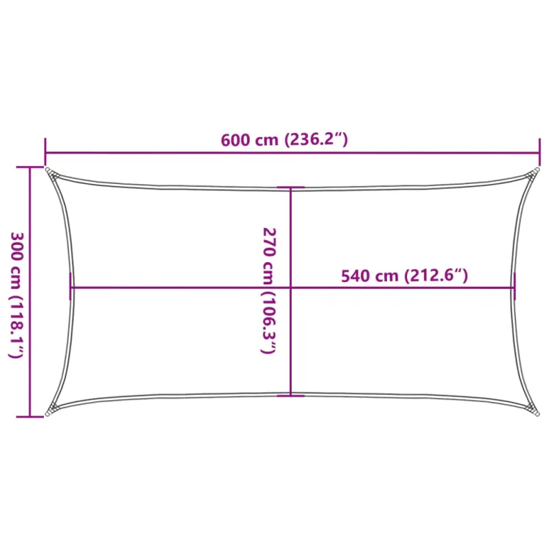 Burė nuo saulės, oranžinės spalvos, 3x6m, HDPE, 160g/m²