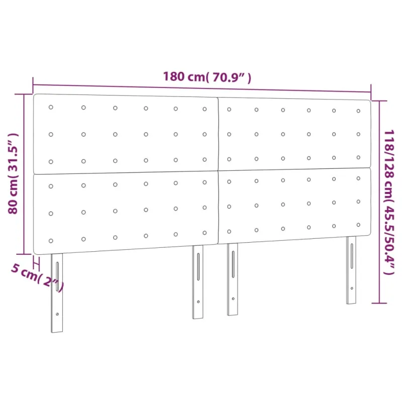 Galvūgalis, juodas, 180x5x118/128 cm, aksominis