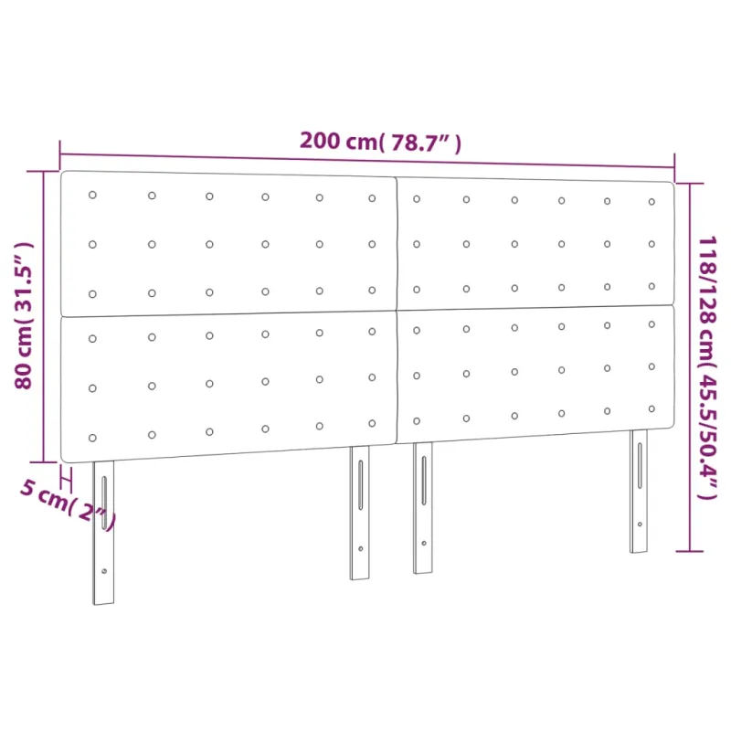 Galvūgalis, rožinis, 200x5x118/128 cm, aksomas