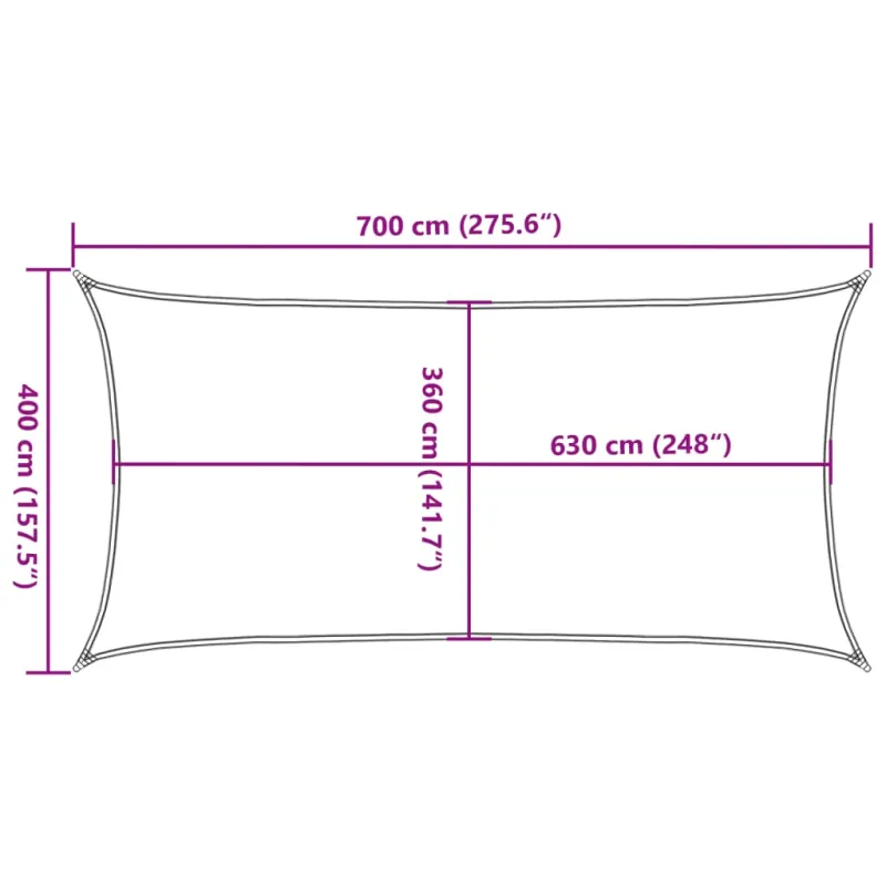 Burė nuo saulės, oranžinės spalvos, 4x7m, HDPE, 160g/m²