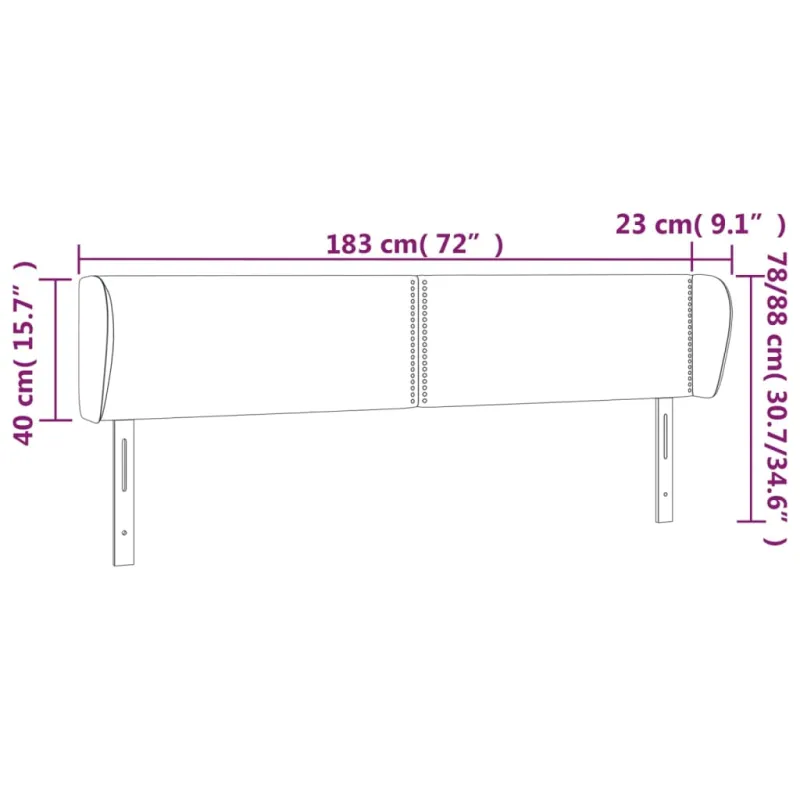 Galvūgalis su auselėmis, mėlynos,183x23x78/88cm, audinys