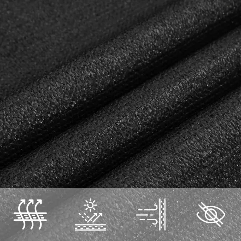 Uždanga nuo saulės, juodos spalvos, 3x3m, HDPE, 160g/m²