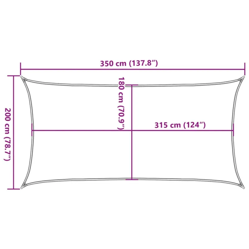 Uždanga nuo saulės, juodos spalvos, 2x3,5m, HDPE, 160g/m²