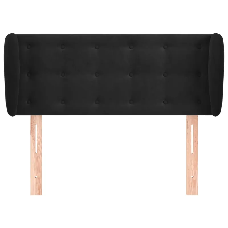 Galvūgalis su auselėmis, juodos spalvos,103x23x78/88cm, aksomas