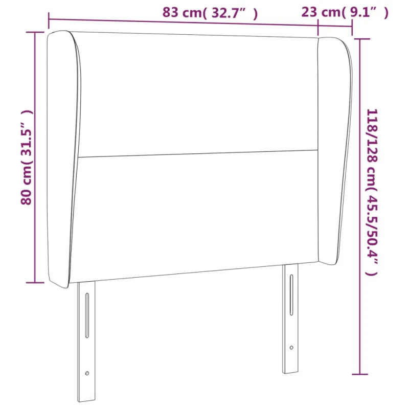 Galvūgalis su auselėmis, rudas, 83x23x118/128cm, audinys
