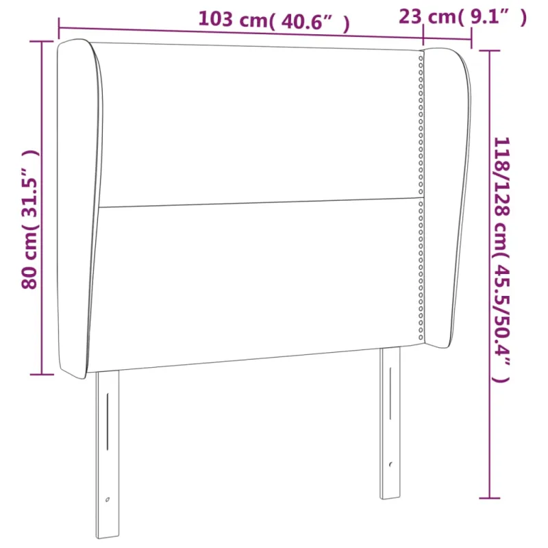 Galvūgalis su auselėmis, juodas, 103x23x118/128cm, audinys