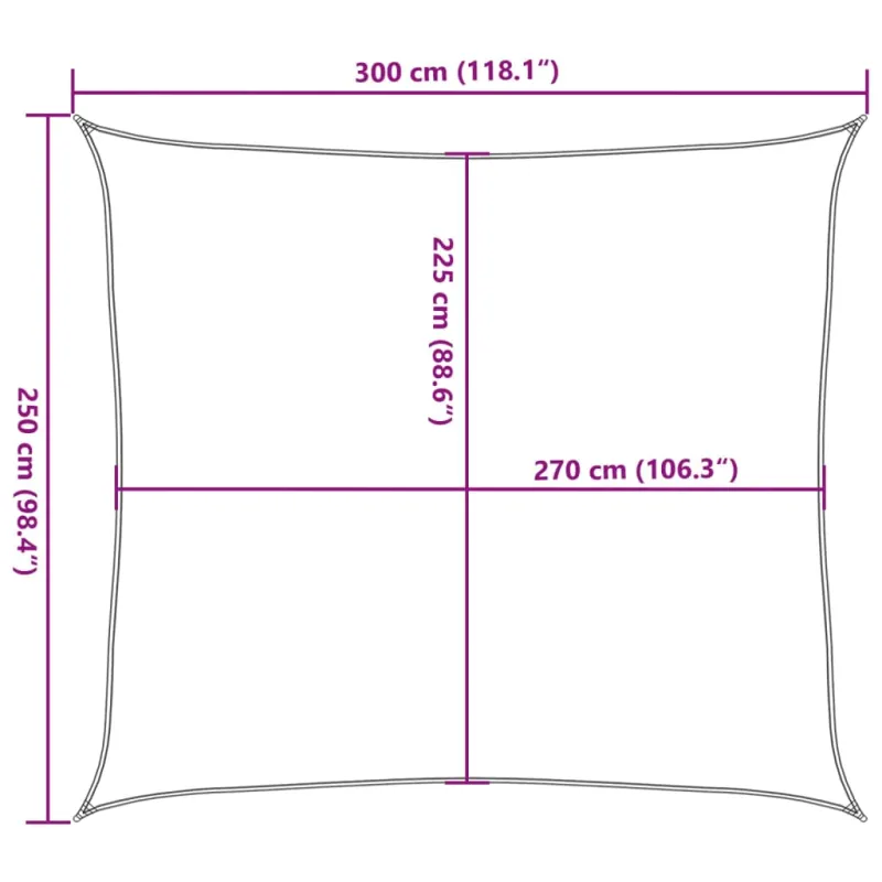 Uždanga nuo saulės, rudos spalvos, 2,5x3m, HDPE, 160g/m²