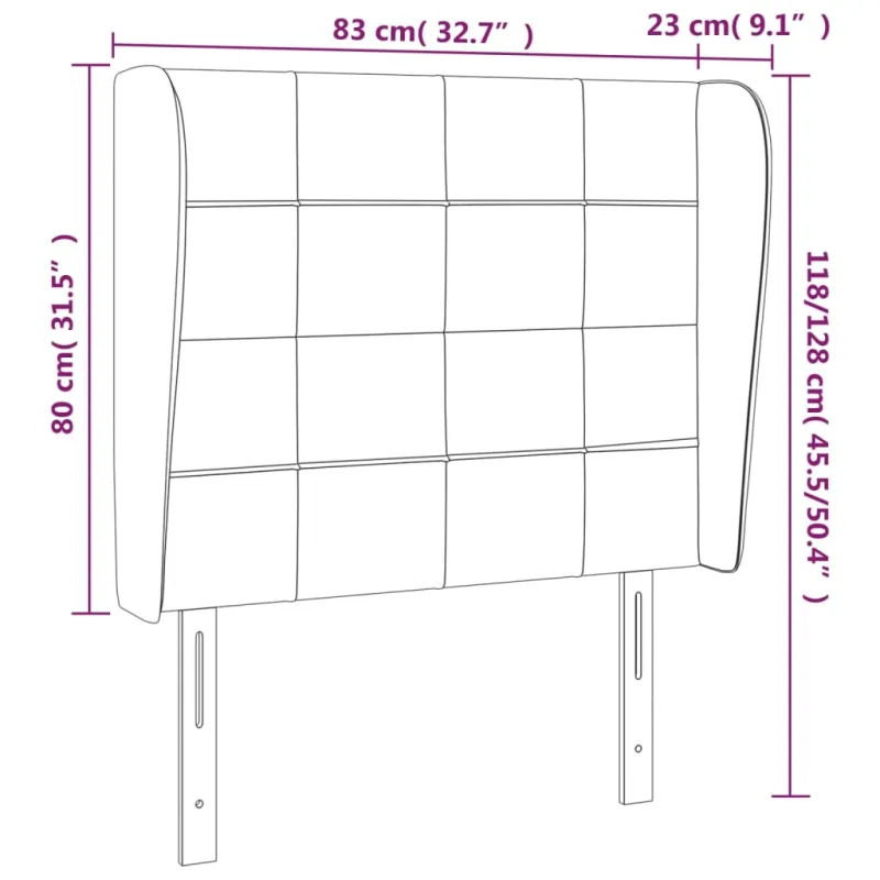 Galvūgalis su auselėmis, pilkas, 83x23x118/128cm, audinys