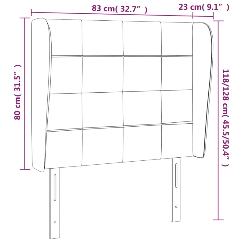 Galvūgalis su auselėmis, kreminis, 83x23x118/128cm, audinys
