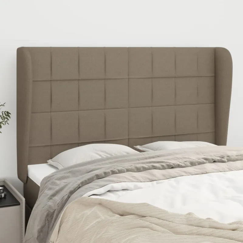 Galvūgalis su auselėmis, taupe, 147x23x118/128cm, audinys