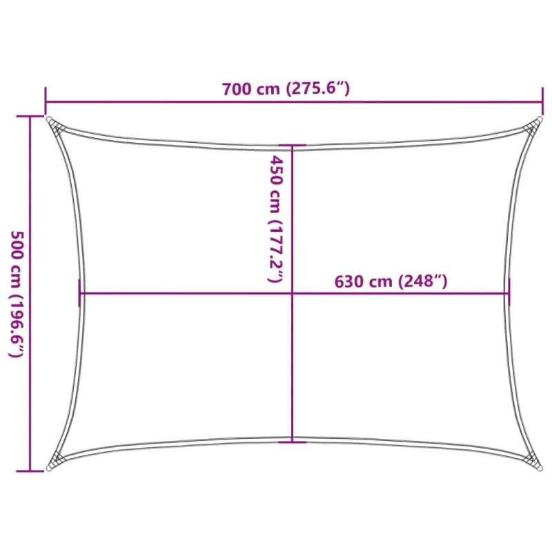 Uždanga nuo saulės, rudos spalvos, 5x7m, HDPE, 160g/m²
