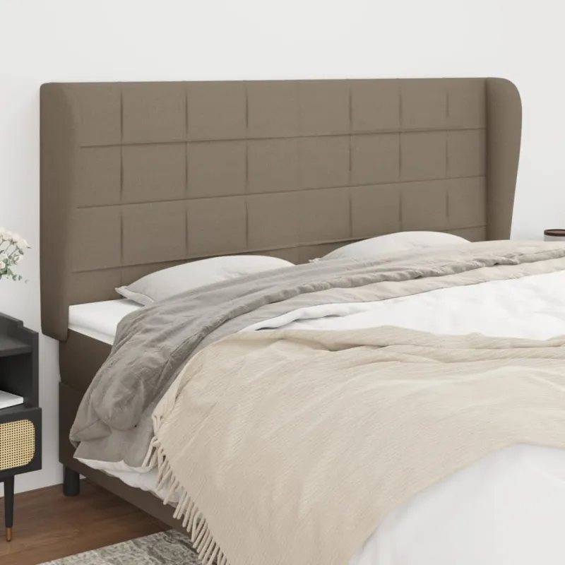 Galvūgalis su auselėmis, taupe, 203x23x118/128cm, audinys