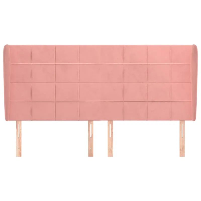 Galvūgalis su auselėmis, rožinis, 183x23x118/128cm, aksomas