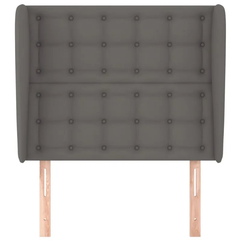 Galvūgalis su auselėmis, pilkas, 83x23x118/128cm, dirbtinė oda