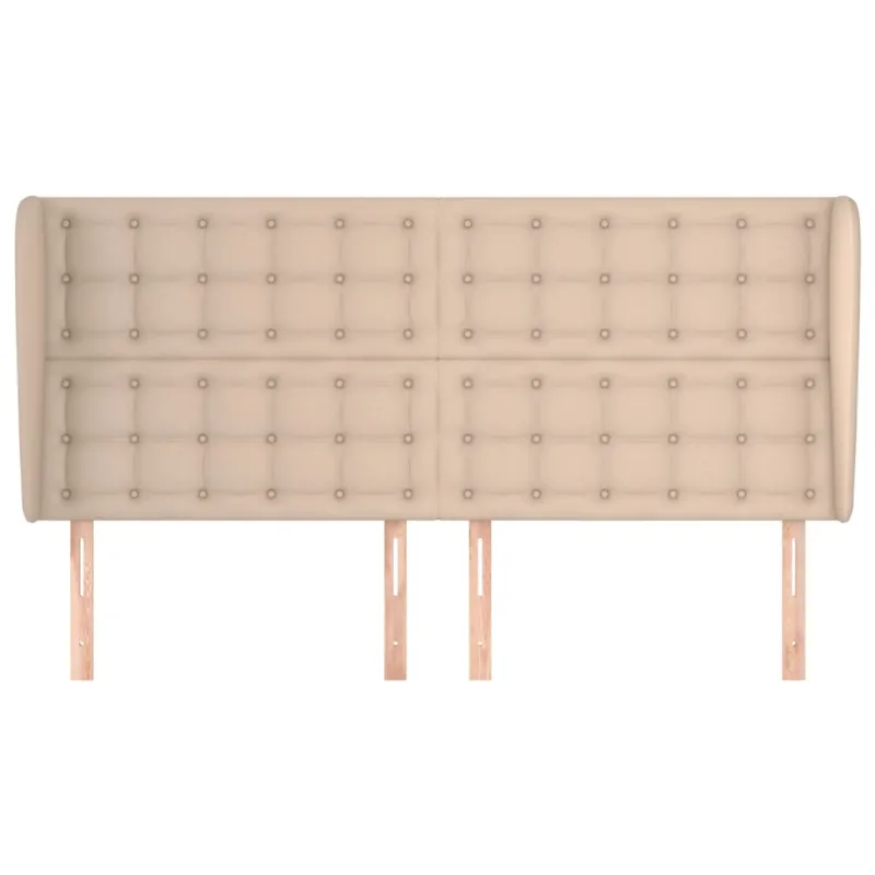 Galvūgalis su auselėmis, kapučino, 203x23x118/128cm,netikra oda