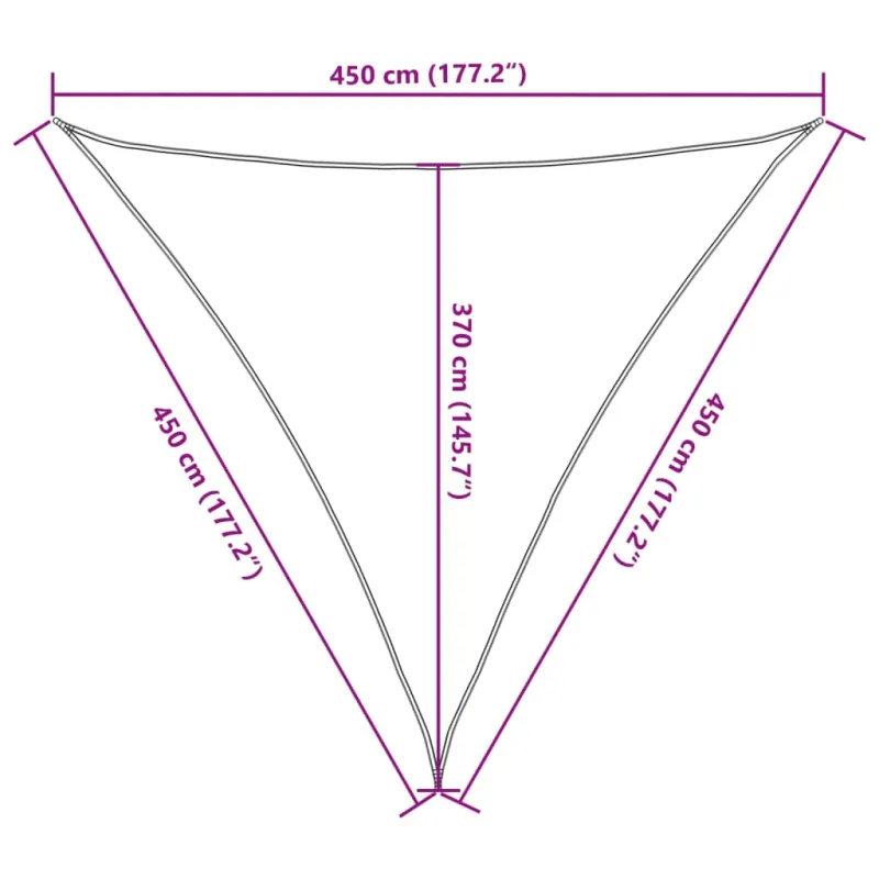 Uždanga nuo saulės, rudos spalvos, 4,5x4,5x4,5m, HDPE, 160g/m²