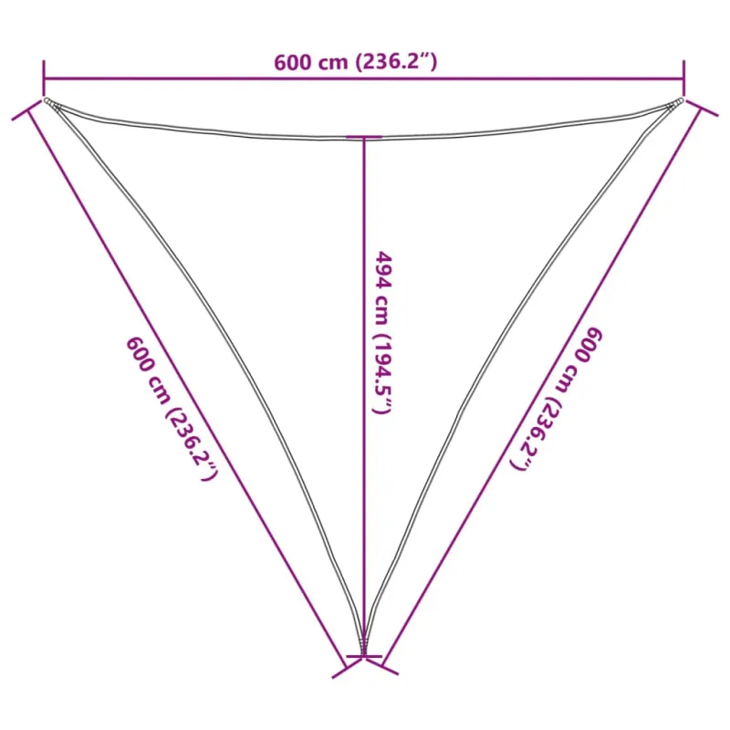Uždanga nuo saulės, rudos spalvos, 6x6x6m, HDPE, 160g/m²