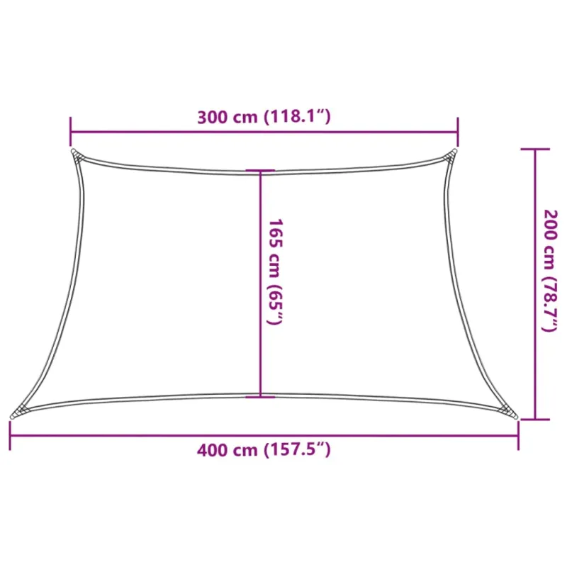 Uždanga nuo saulės, rudos spalvos, 3/4x2m, HDPE, 160g/m²