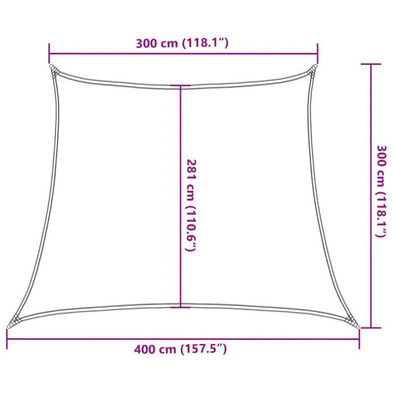 Uždanga nuo saulės, rudos spalvos, 3/4x3m, HDPE, 160g/m²